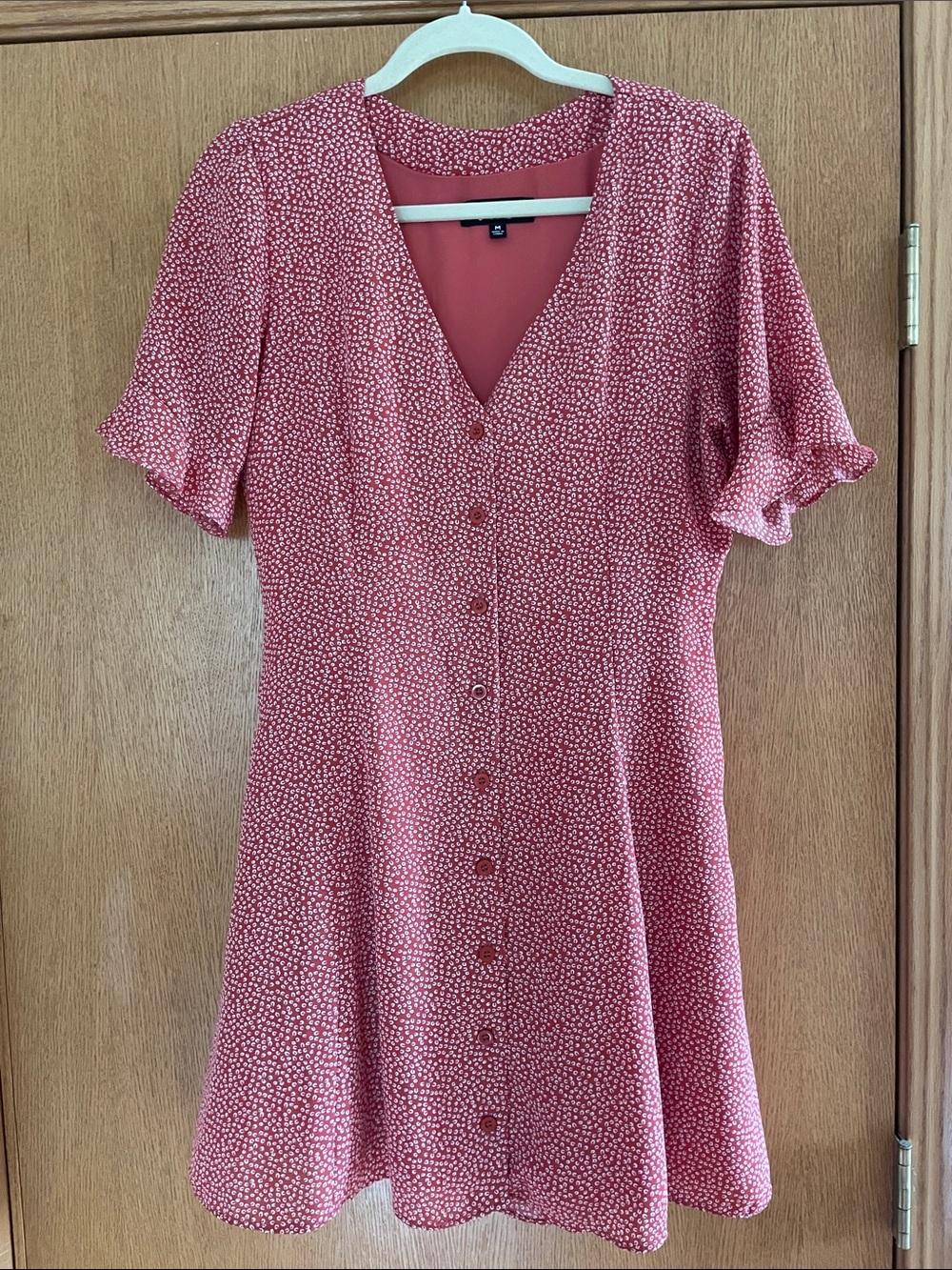 Lulu's Dusty Rose Button-Front Mini Dress